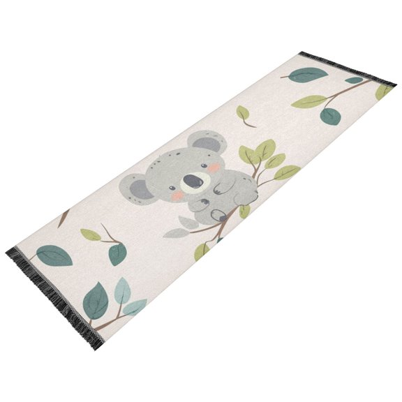 Thickened short pile bedside carpet for bedroom, long strip, washable and anti-slip pad. Lovely Koalas