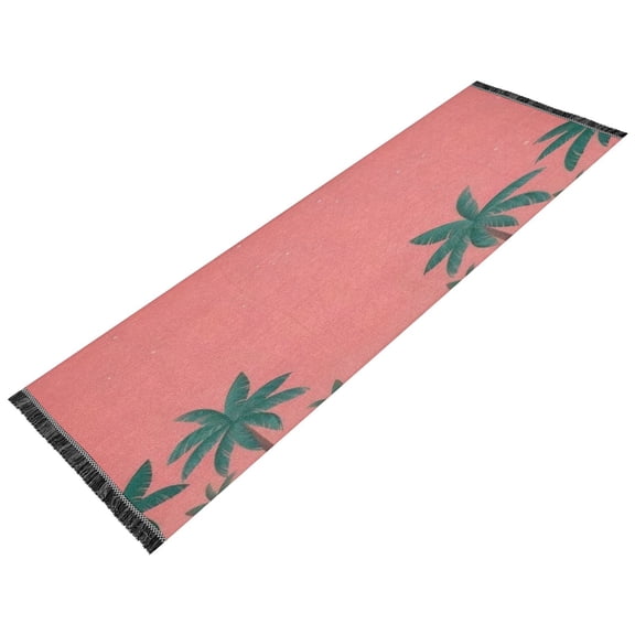 Thickened short pile bedside carpet for bedroom, long strip, washable and anti-slip pad. Sunset Beach