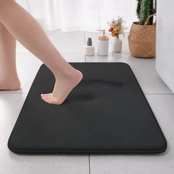 Thickened solid color absorbent carpet flannel bathroom floor mat bathroom entrance non-slip door mat