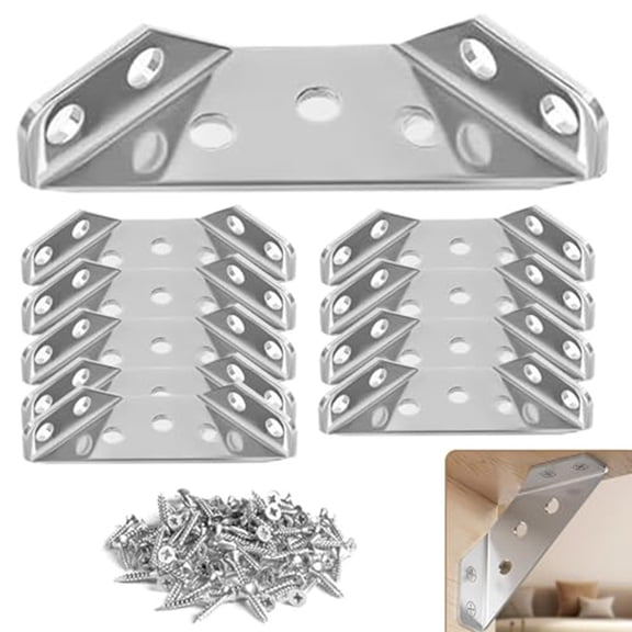 Thickened stainless steel multifunctional corner code three-sided fixed connecto