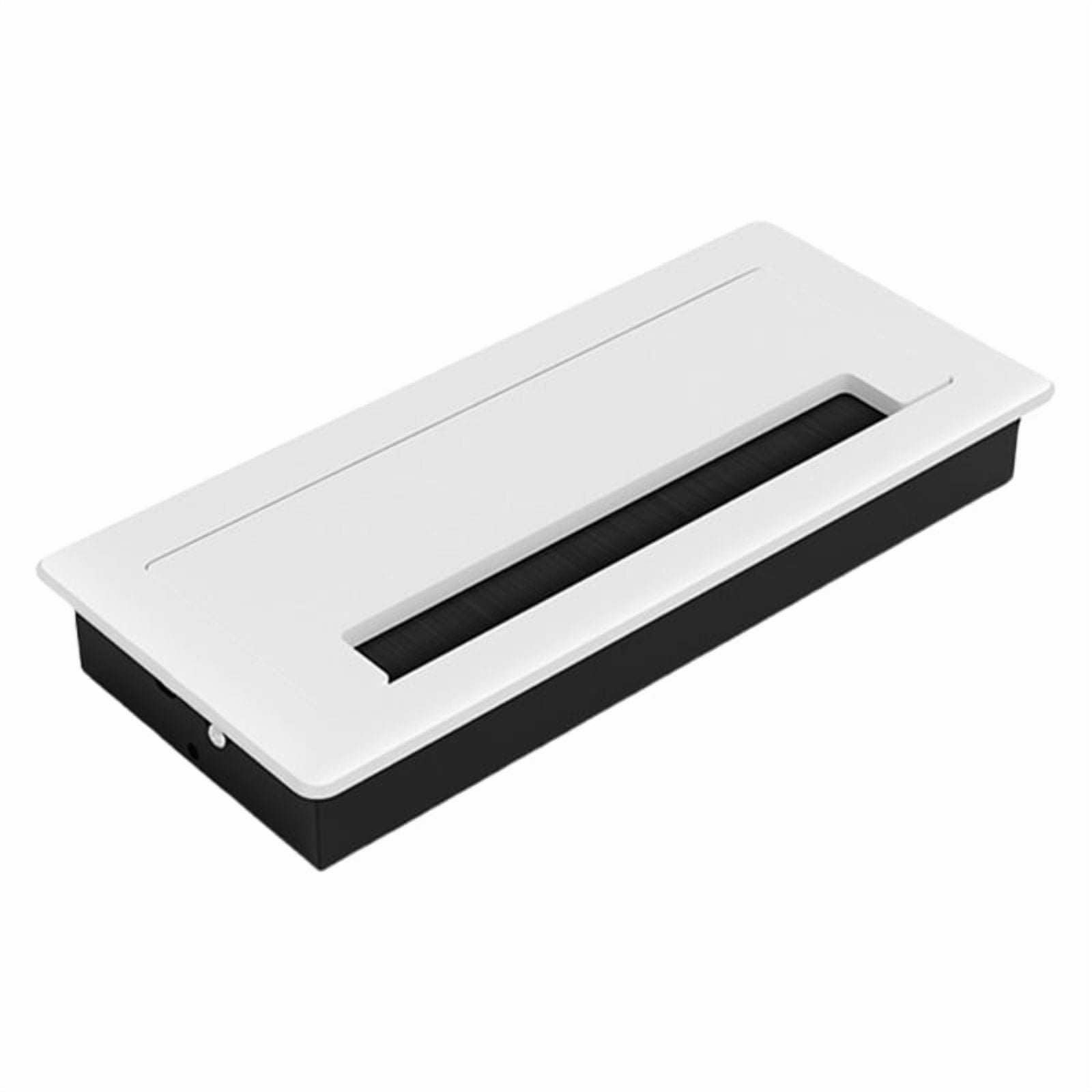 Thickening Desk Cable Management Grommets with Brush Homes Office Cord Organizer Inserts Rectangle Cable Hole Covers