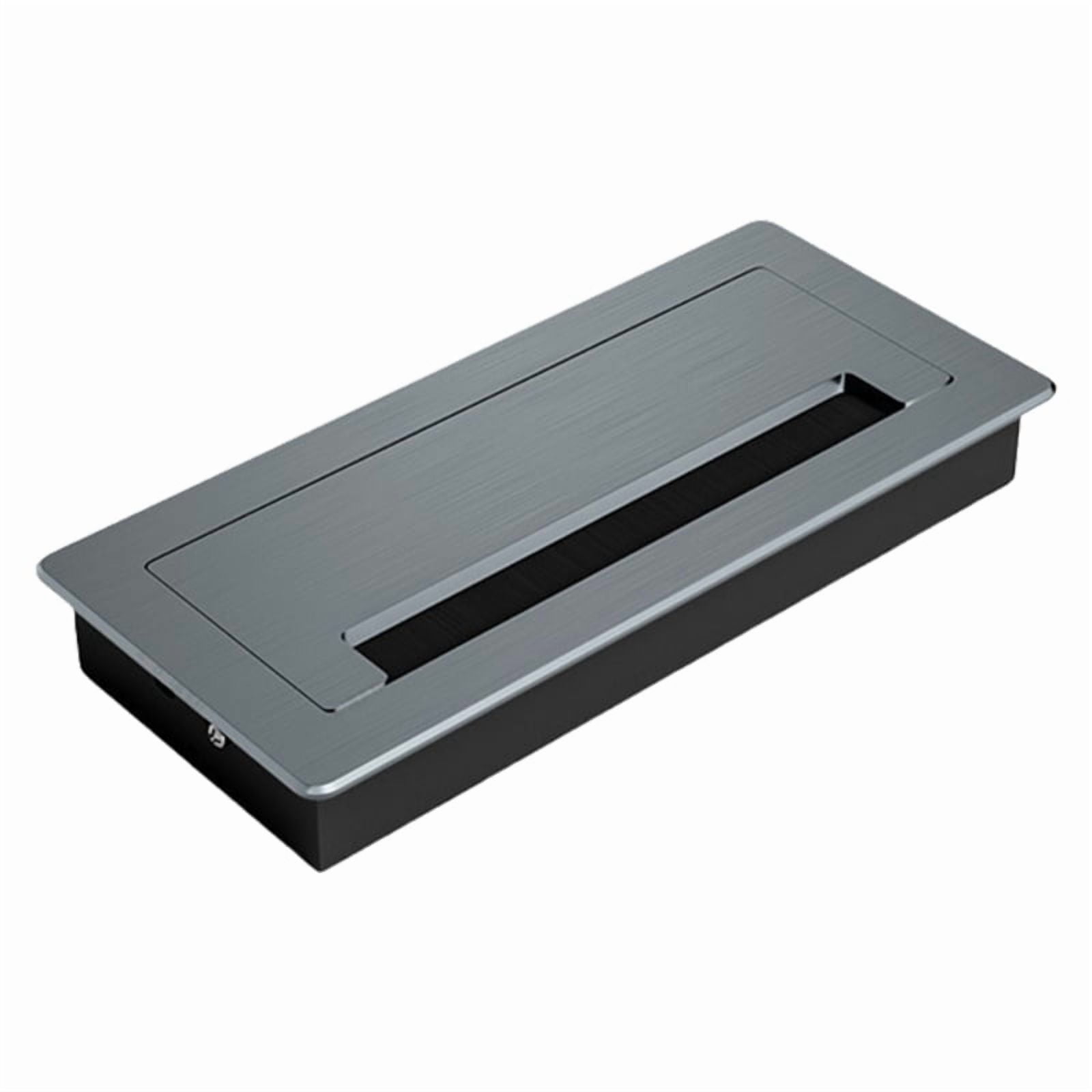 Thickening Desk Cable Management Grommets with Brush Homes Office Cord Organizer Inserts Rectangle Cable Hole Covers