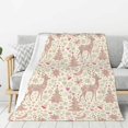 Thickening Throw Blanket for Couch, Deer Bells Moon Christmas Tree