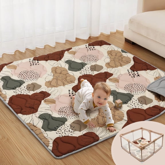 Thicker Baby Play Mat – Soft Foam Floor Mat for Toddlers, Modern Abstract Design, Playpen Cushion
