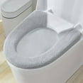 thumbnail image 1 of Thicker Bathroom Soft Toilet Seat Cover Pad Warmer Stretchable Elongated Toilet Seat Washable Easy Installation Comfortable Cushioned Toilet Lid All Oval Toilet, 1 of 6