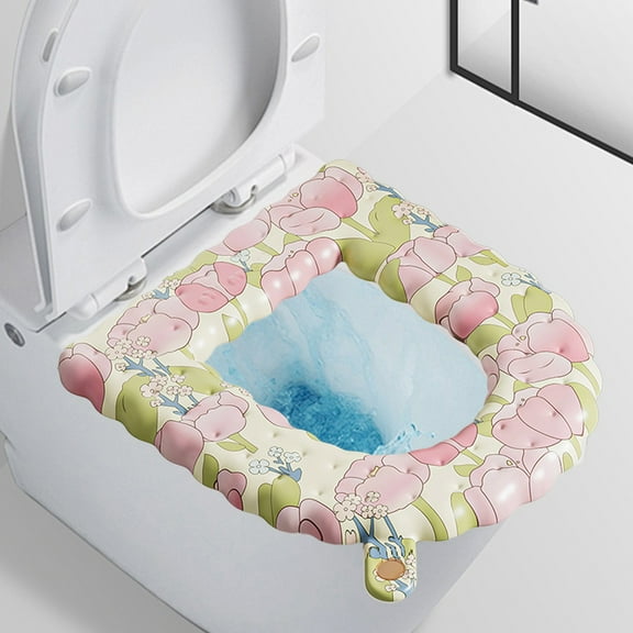 Thicker Bathroom Toilet Seat Cover Pads Household Toilet Seat Cushion Universal Use Plastic Toilet Seat Cover Summer Season Washable Toilet Seat Cushion O Shape 2mL (Multicolor)