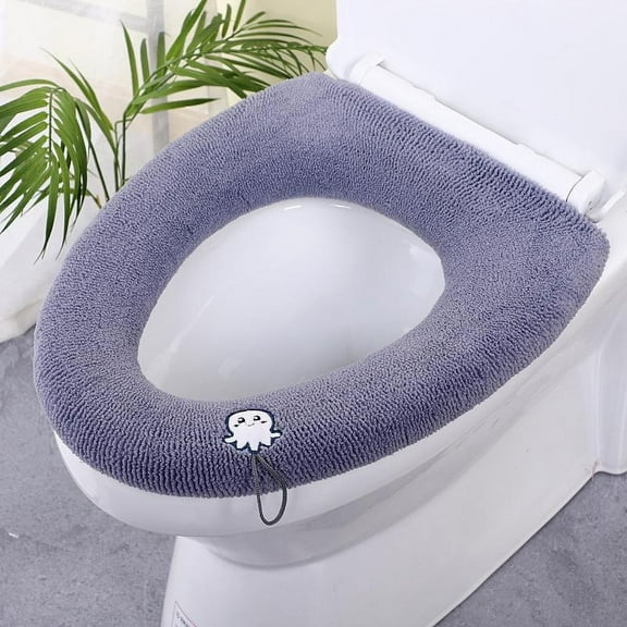 Thicker Bathroom Toilet Seat Cover Pads - Soft Warmer Toilet Seat Cushion Cover Stretchable Washable Cloth