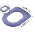 thumbnail image 1 of Thicker Bathroom Toilet Seat Cover Pads, Toilet Seat Cushion Cover Stretchable Washable Fiber Cloth, Winter Solid Color Washable Knitted Toilet Seat Cushion for Warmth and Comfort, 1 of 6