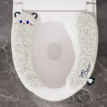 Thicker Bathroom Toilet Seat Cover Pads Winter Models Of The Toilet Seat Plushs Toilet Seat Cushion Thickened Toilet Seat Washable Toilet Seat Washers Washable D Shapetoilet Seat Cushion (White)