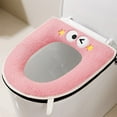 thumbnail image 1 of Thicker Bathroom Toilet Seat Cover Pads Zipper Model Toilet Seat Household Embroidery Sitting Washer Toilet Seat Cover Cute WasherUniversal Toilet Seat Washable D Shapetoilet Seat Cushion (Pink), 1 of 6
