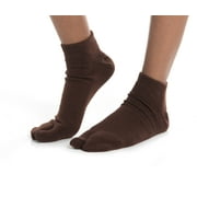 Thicker V-Toe Athletic or Casual Brown Flip-Flop Tabi Socks Cotton Blend Comfortable Stylish - Ankle Socks by V-Toe Socks, Inc