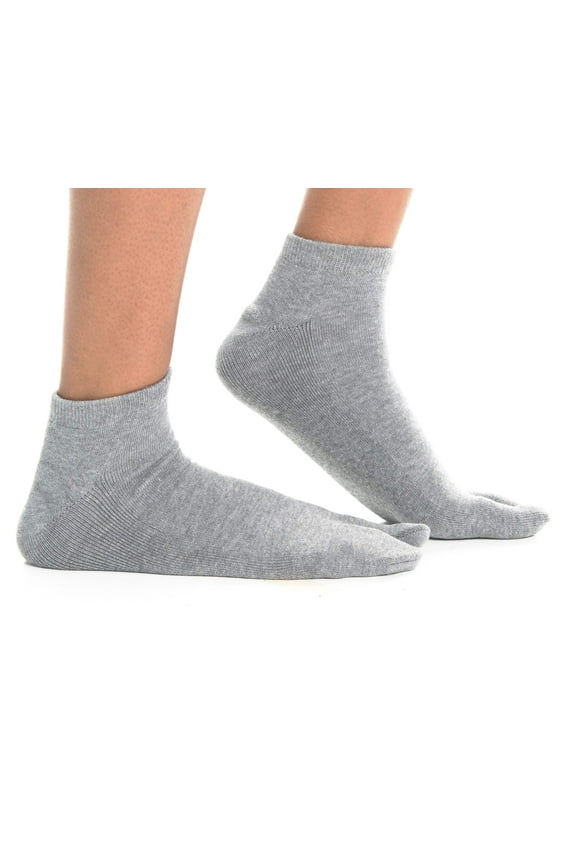 Thicker V-Toe Athletic or Casual Grey Flip-Flop Tabi Socks Cotton Blend Comfortable Stylish - Ankle Socks by V-Toe Socks, Inc