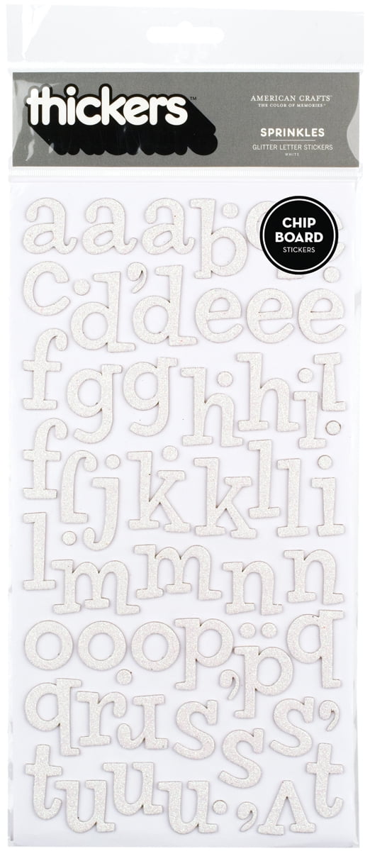 Thickers Chipboard Glitter Alphabet Stickers 6 Inch X 11 Inch Shee
