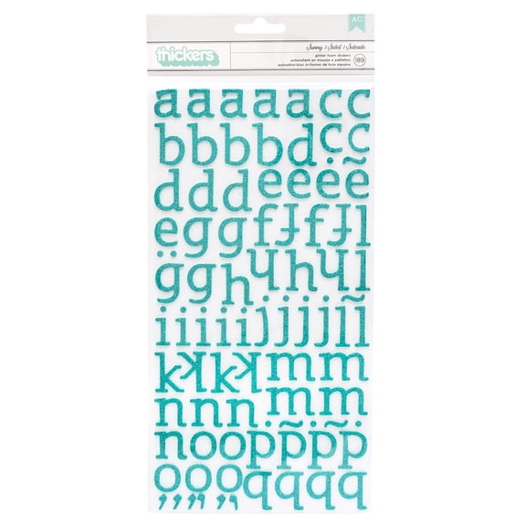 Thickers Glitter Foam Stickers 6"X11" Sheets 2/Pkg-Sunny - Reef
