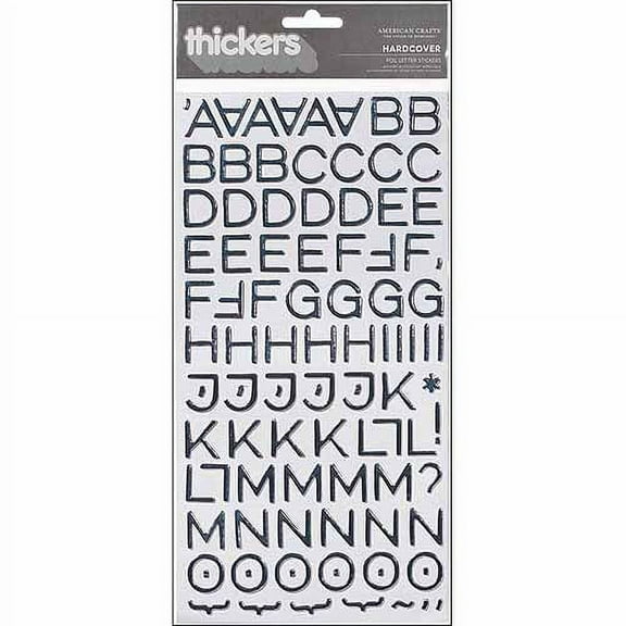 Thickers Solid Silver Hardcover Foil Letter Stickers
