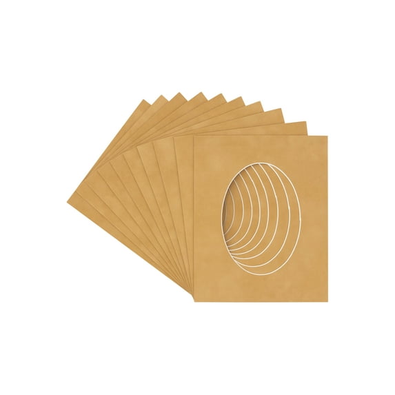 Thicket Suede Acid Free 6x7.5 Oval Picture Frame Mat with White Core Bevel Cut for 3x5 Pictures -