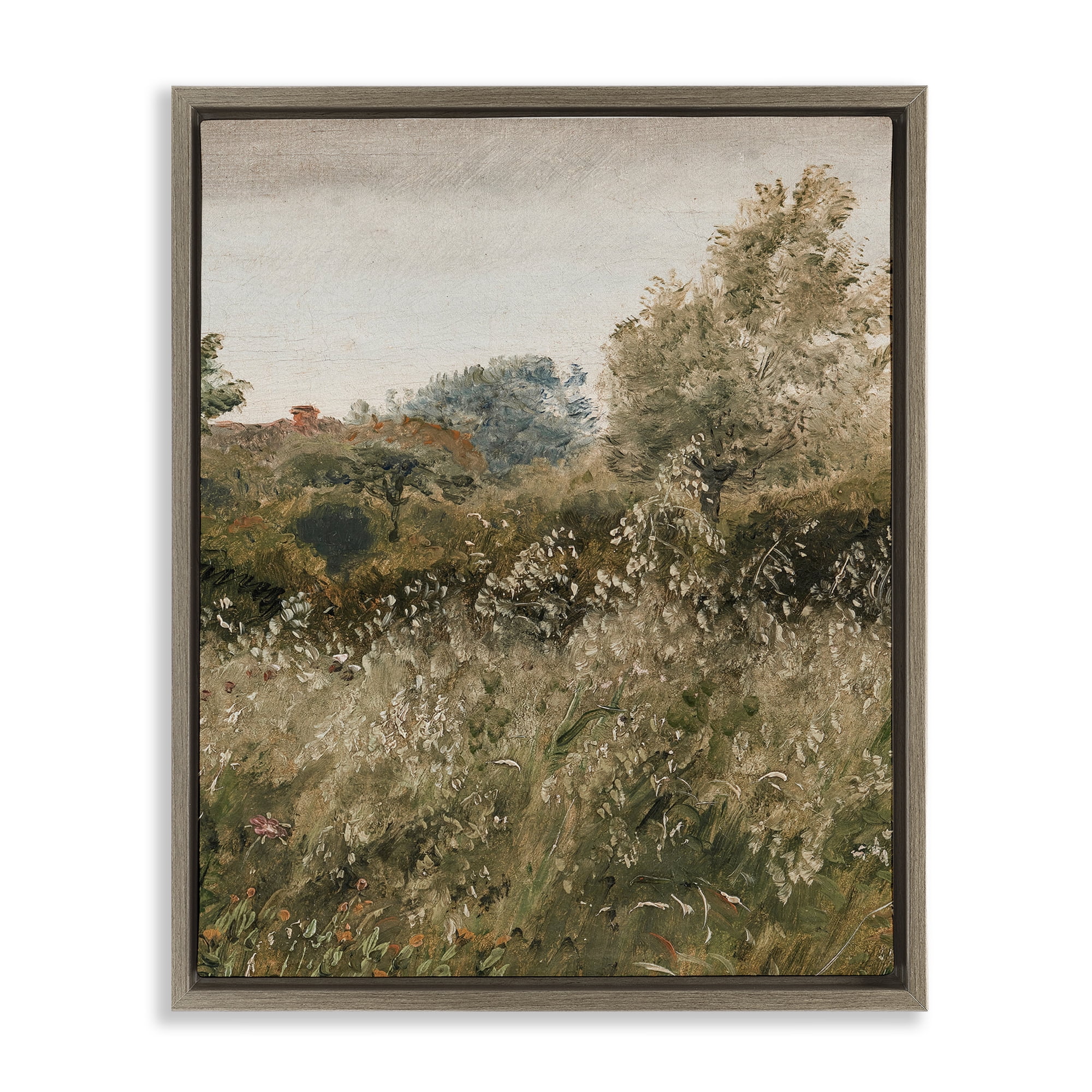 Thicket in Countryside Brown Framed Floater Canvas Wall Art, design by Lettered and Lined