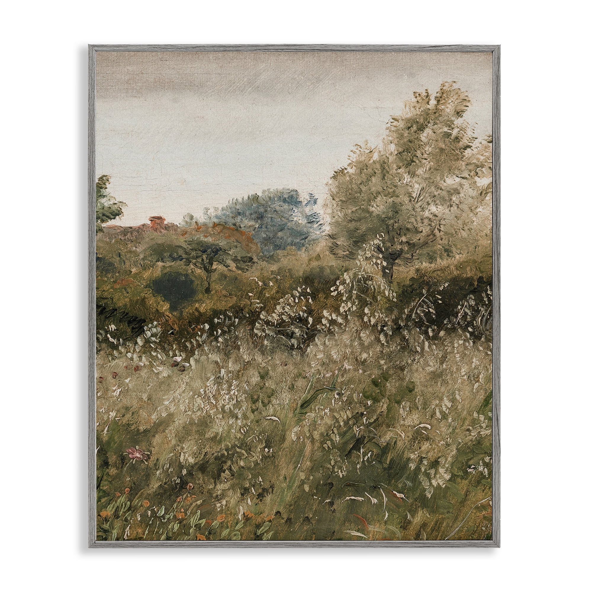 Thicket in Countryside Gray Framed Giclee Art, design by Lettered and Lined