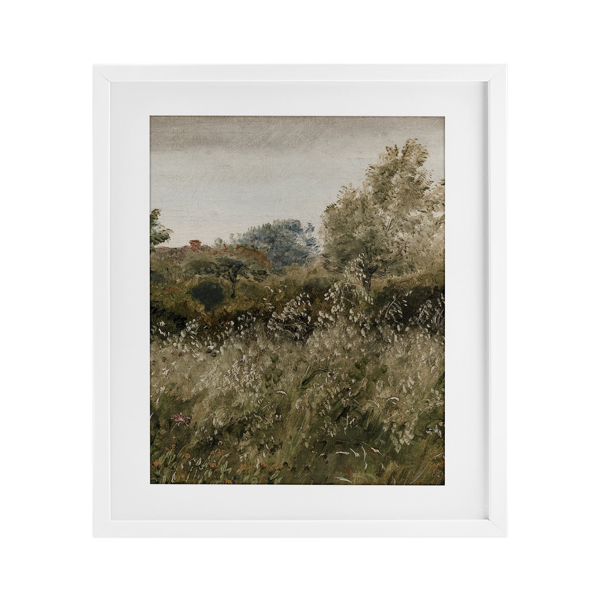 Thicket in Countryside White Framed Print Under Glass, design by Lettered and Lined