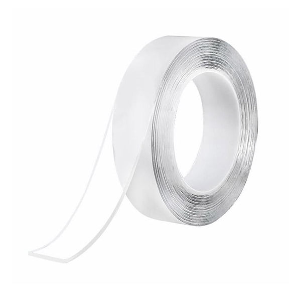 Thickness 1mm*Width 2cm*Length 1m Nano Tape Transparent Traceless Black Technology Strong Waterproof Double-Sided Adhesive Punch-Free Magic Invisible Nano Double-Sided Adhesive