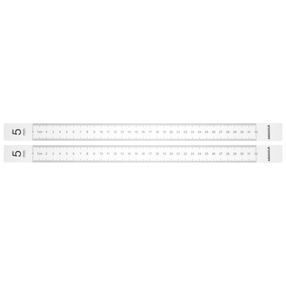 OUNONA Silver Acrylic Biscuit Leveling Ruler for Makeup Dough Thickness Measuring and Rolling Pin Guides 0.5 in