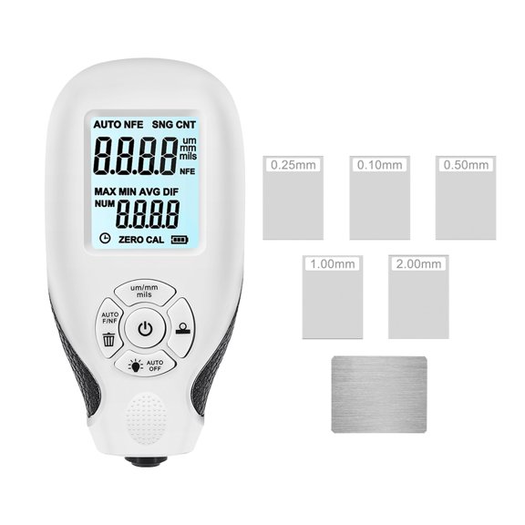 Thickness Meter With Backlight LCD Display Digital Coating Gauge Calibration Function For Car Automotive 0.01mm 1mil - Practical & Durable