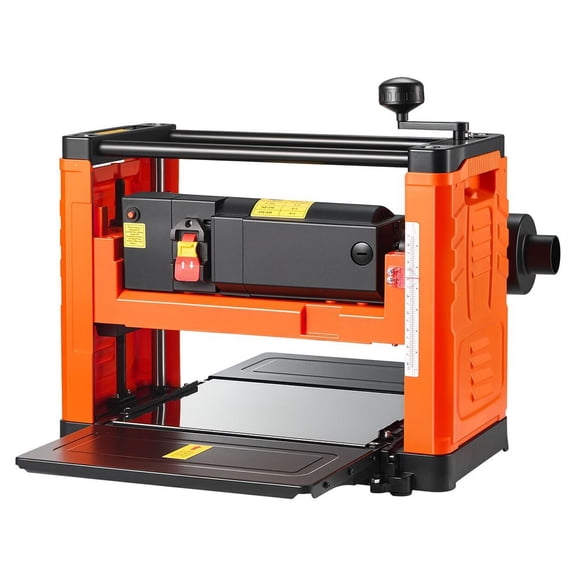 Thickness Planer, Two-Blade, 13-Inch Width Worktable Power Benchtop Planer, 1800W 23500 RPM Powerful Motor, Dual Rollers, Over Protection, Single Speed Woodworking, for Hard & Soft Wood Material