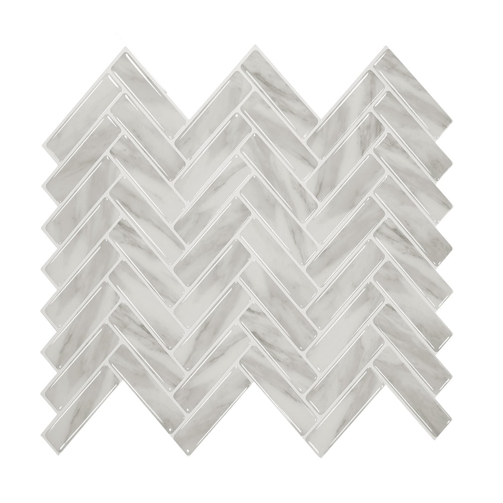 Peel & Stick Herringbone Wallpaper – Warm Grey, 2x9 Ft, Easy DIY Removable Vinyl