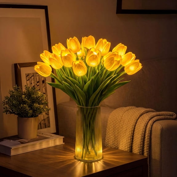 Thickoad twinkling Tree Tulips  10PCS Radiant Romantic Tulip Light, LED Night Light Flower Shaped Ambient Lamp for Bedroom Decor, Warm Glow Flexible Stems