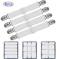 thumbnail image 1 of Thicven 4 Pack Adjustable Bed Sheet Clips, Extend From 21" to 80" Long Style Elastic Fasteners Bands, Two Clip Bedding Sheet Fastener, 1 of 6
