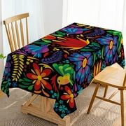 Thideape Fiesta Floral Pattern 60  x 84  Polyester Tablecloth