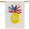 thumbnail image 1 of Thideape Pineapple Summer Houses Flag Double Sided Burlap Welcome Outdoor Decor Flags 28 x 40 Inch, 1 of 5