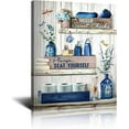 thumbnail image 1 of Thideape Rustic Bathroom Sign Please Seat Yourself Print 16" x 20" Framed Canvas Art, 1 of 6