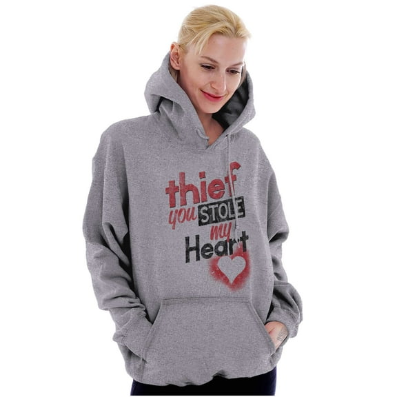 Thief Stole My Heart Valentines Day Hoodie Sweatshirt Women Brisco Brands S