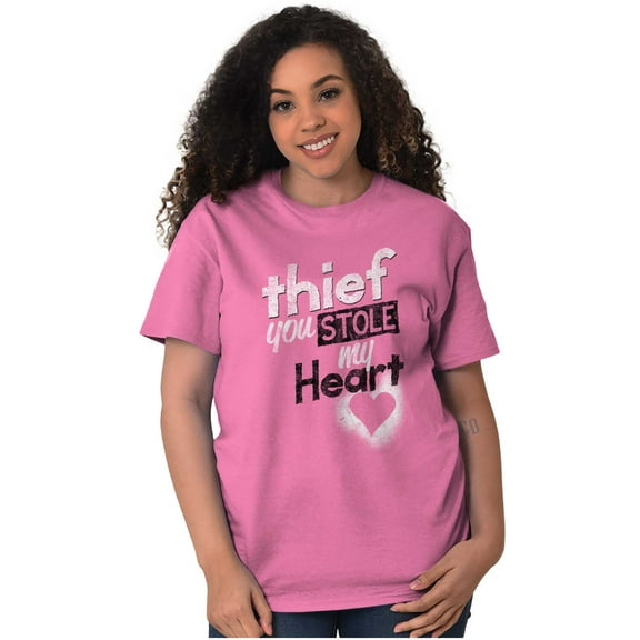 Thief Stole My Heart Valentines Day Women's Plus Size Graphic Tee Brisco Brands 2X