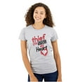 thumbnail image 1 of Thief Stole My Heart Valentines Day Womens Slim Fit Graphic Tee Brisco Brands L, 1 of 5