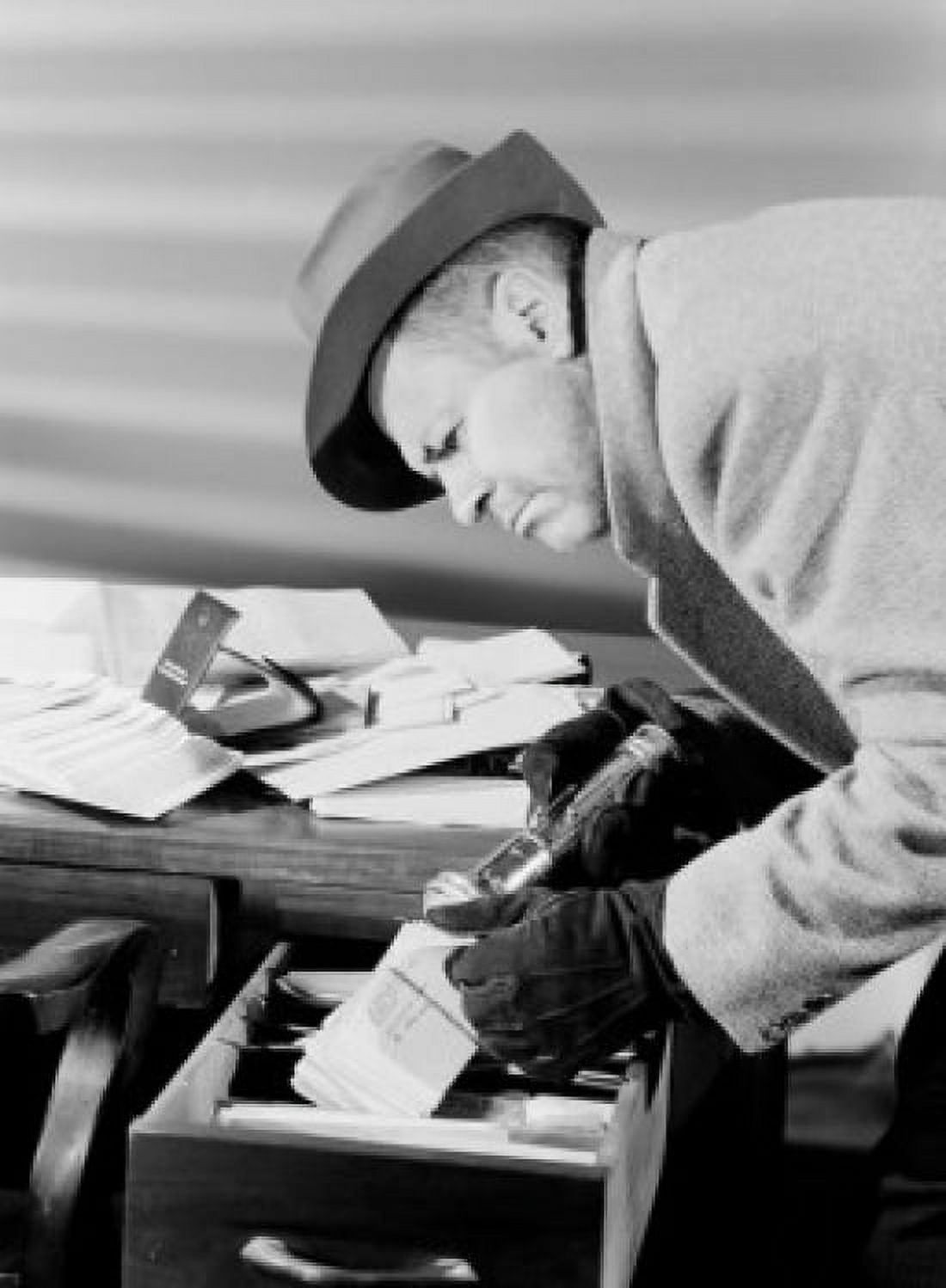 Thief searching desk Canvas Art - (24 x 36)