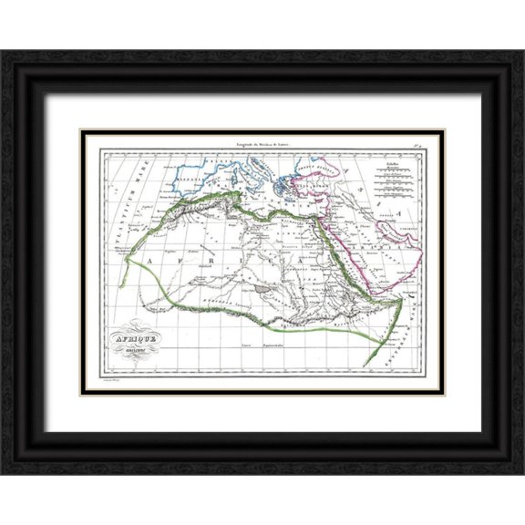 Thierry 32x24 Black Ornate Wood Framed with Double Matting Museum Art Print Titled - Ancient Africa - Thierry