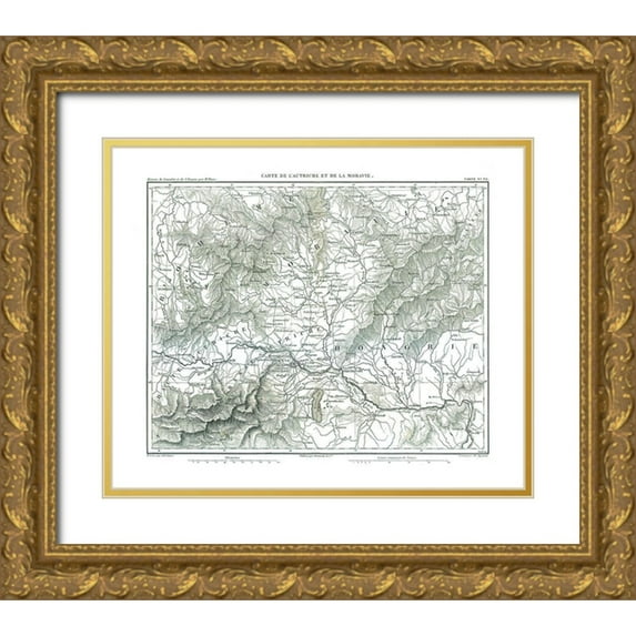 Thiers 14x12 Gold Ornate Wood Framed with Double Matting Museum Art Print Titled - Moravia Austria Europe - Thiers 1866
