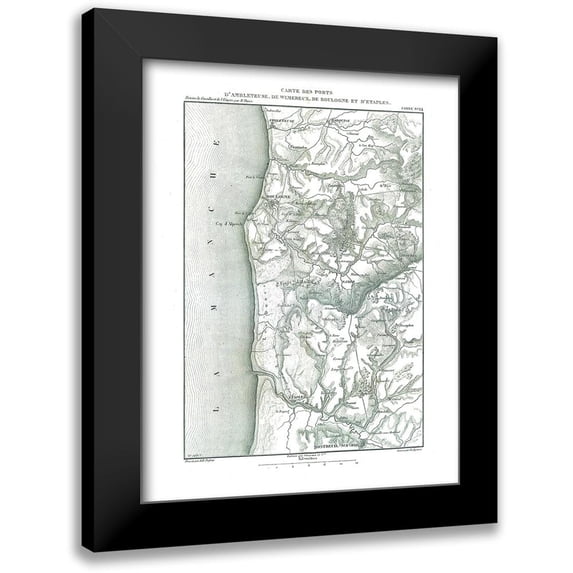 Thiers 15x18 Black Modern Framed Museum Art Print Titled - Ambleteuse Boulogne Wimereux France - Thiers 1866