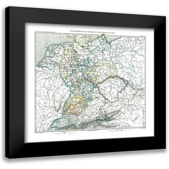 Thiers 23x20 Black Modern Framed Museum Art Print Titled - Mediatization of 1805 Germany - Thiers 1866