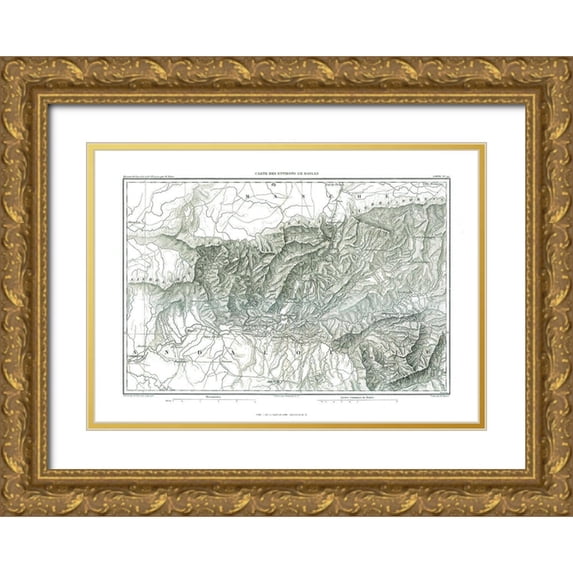 Thiers 24x18 Gold Ornate Wood Framed with Double Matting Museum Art Print Titled - Bailen Spain - Thiers 1866