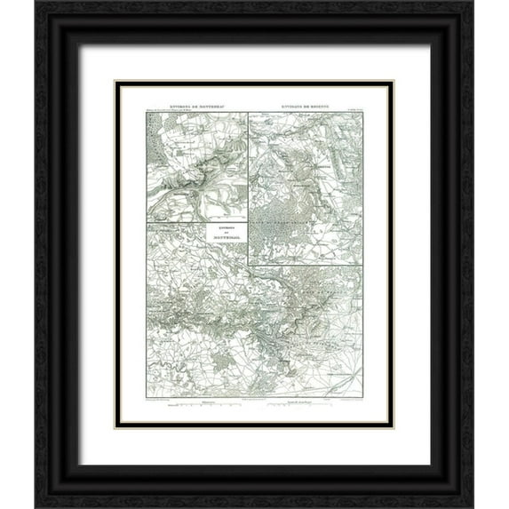 Thiers 26x32 Black Ornate Wood Framed with Double Matting Museum Art Print Titled - Montreau Brienne Montmirail France - Thiers 1866
