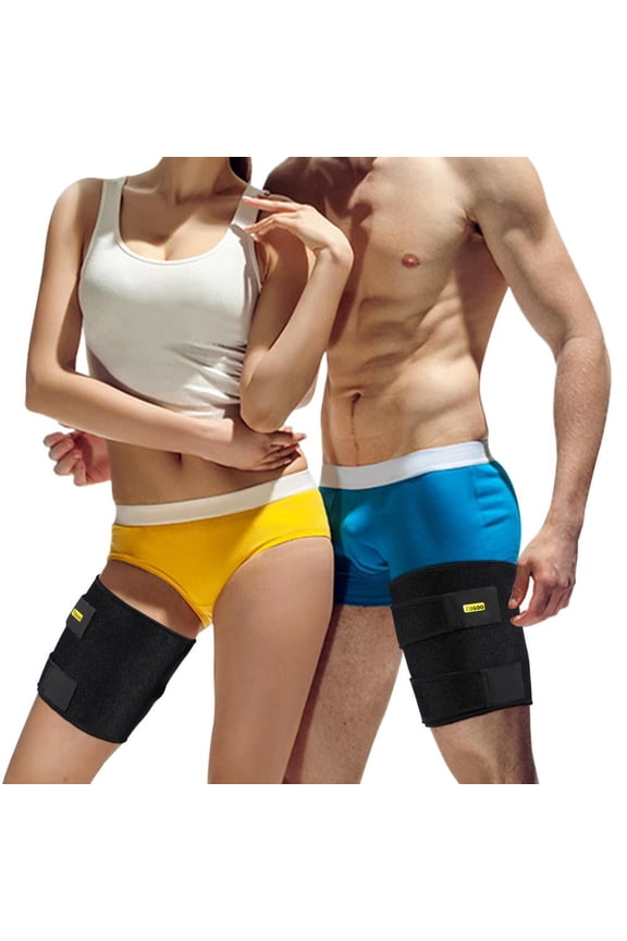 Thigh Compression Wrap Strap Protector Brace Sleeve Adjustable Neoprene, Fits both Left and Right Leg for Men and Women
