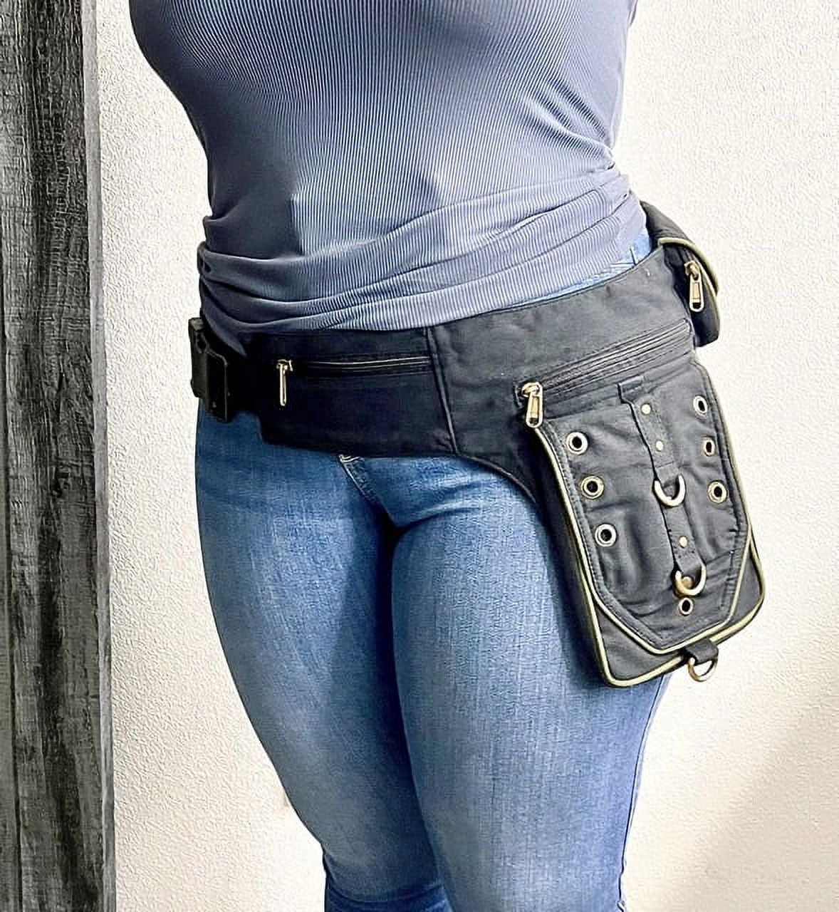 Outdoor leather belt bag