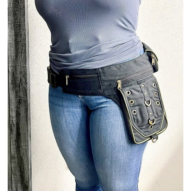 Thigh Drop Waist Utility bag - Hip Belt Fanny Pack, Travel, Outdoors Pocket  belt, Convertible bag, Vending, Renaissance Faire Festival bag 