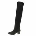 thumbnail image 1 of Thigh High Block Heel Boot Women Pointed Toe Stretch Over The Knee Boots, 1 of 8
