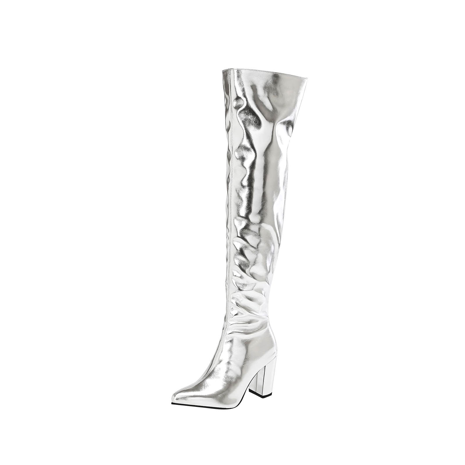 Thigh High Boots for Women Metallic Sparkle Fashion Sexy Thigh High Boots for Women Metallic Sparkle Fashion Sexy