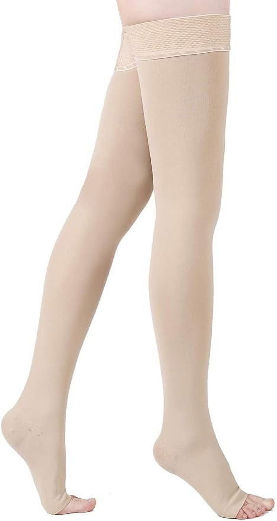 Thigh High Compression Stockings Toeless Unisex, Opaque, KEKING 15