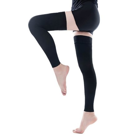Thigh High Medical Compression Stockings 23-30mmHg for Varicose Veins Unisex Footless Pressure Brace Wrap Shaping Socks Class 2